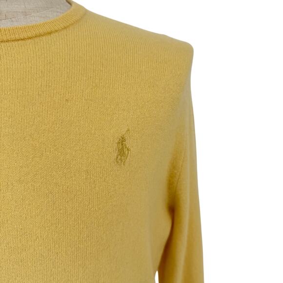 Vintage Polo Ralph Lauren Pullover Wool Sweater Butter Yellow Men's - Picture 9 of 12